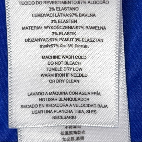 Size 10 Michael Kors Blue White Skirt Abstract Print Cotton Blend Vibrant - Picture 9 of 9